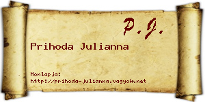 Prihoda Julianna névjegykártya